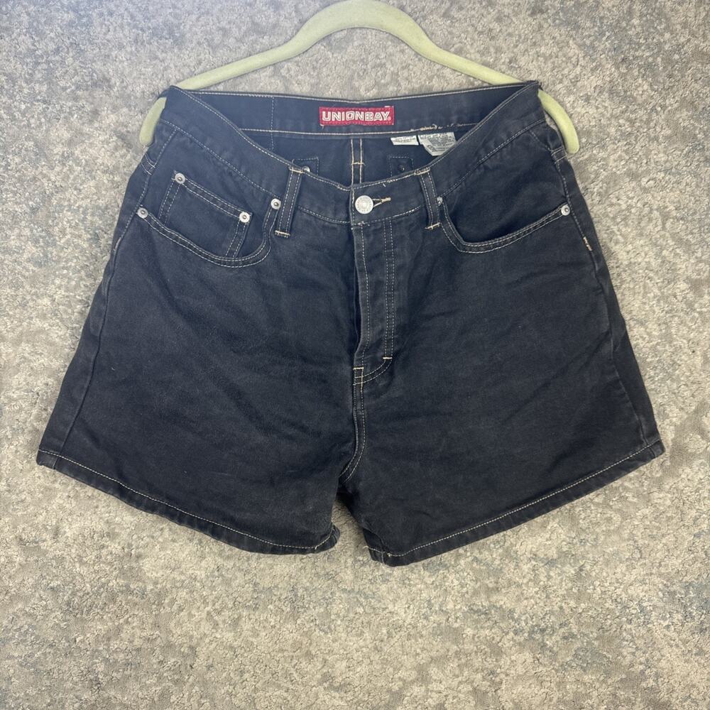 Vintage Union Bay Black Denim Jean Shorts Size 11